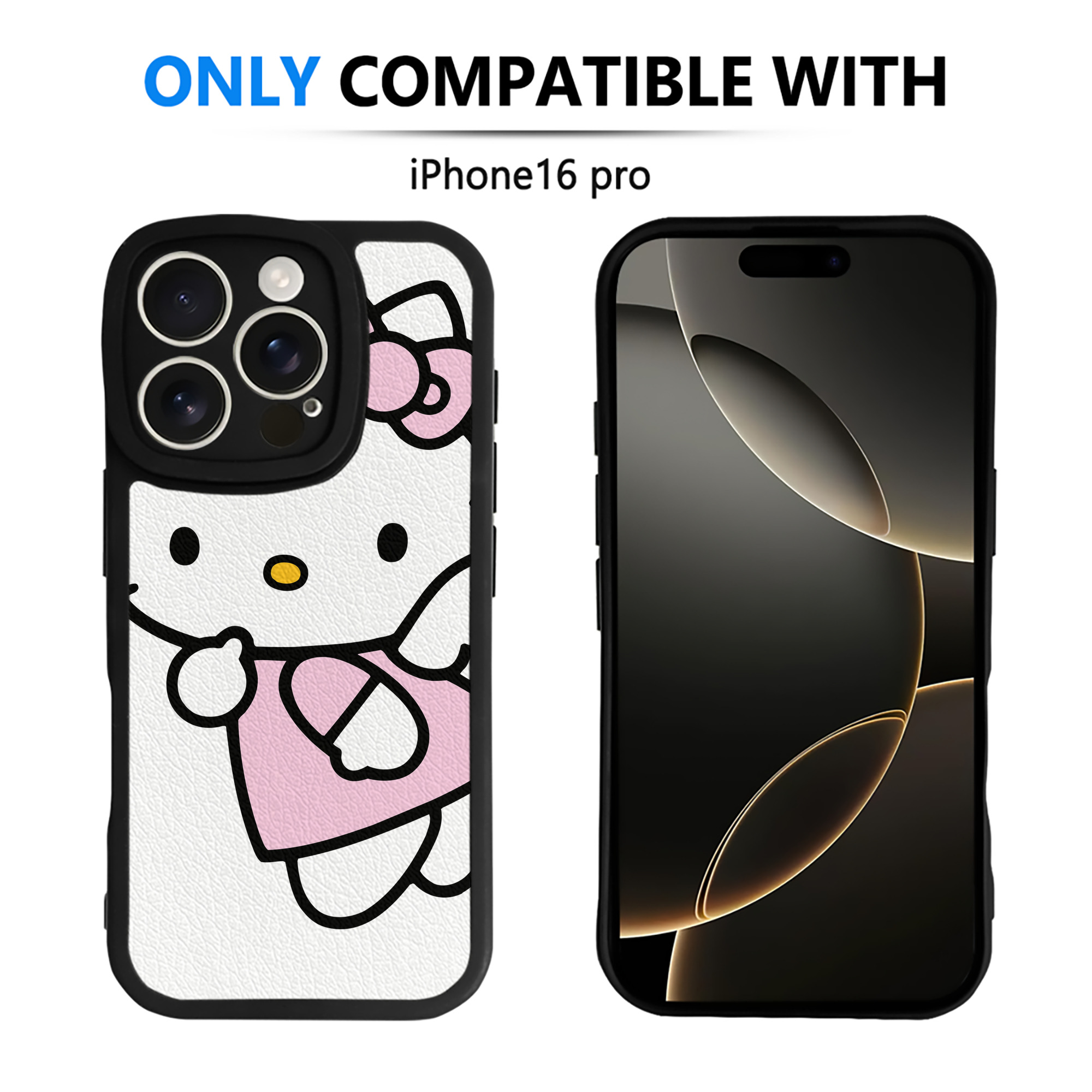 （画像用） Hello Kitty ハローキティ 【iPhone 16シリーズ対応】シリコンスマホケース（レザー調） 材質：シリコン